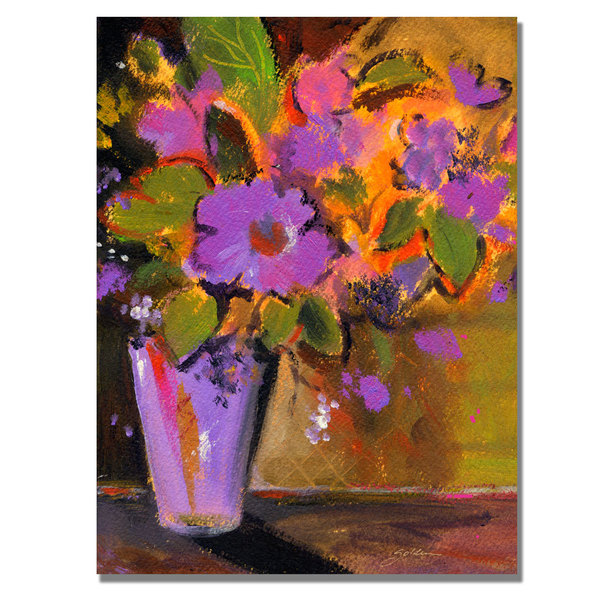 Trademark Fine Art Shelia Golden 'Purple Magenta Flowers' Canvas Art, 18x24 SG0135-C1824GG